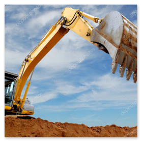 Koparka gąsienicowa na budowie sieci